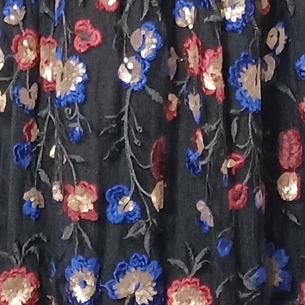 TOUCH Women's Floral Embroidered Sequins Mesh Midi Dress. Size 40 (10/12) - Picture 5 of 13